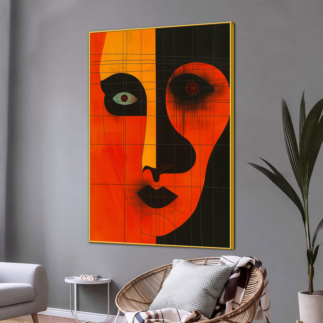 Abstract Face Mindset Is Everything Cotton Canvas Wall Painting