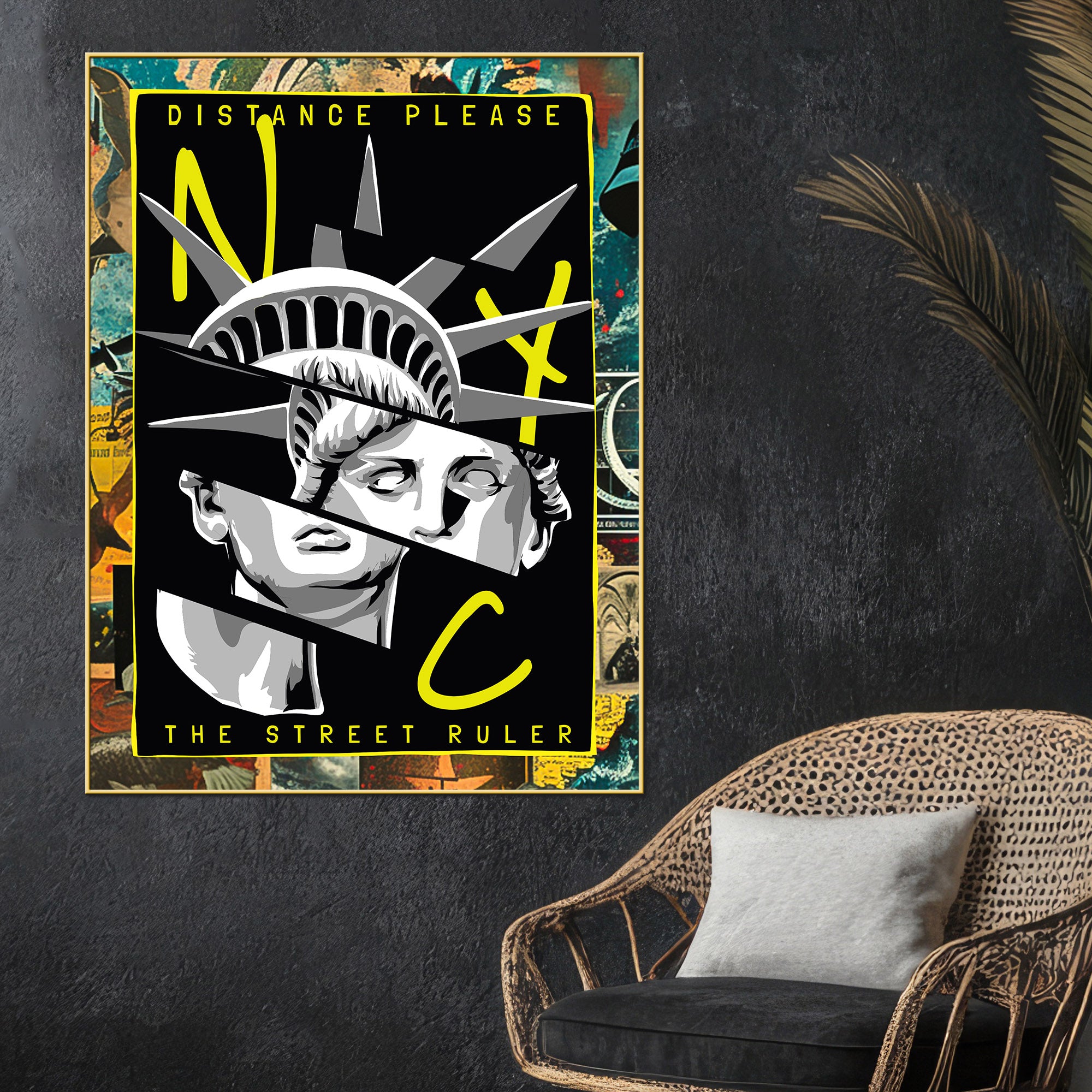 Abstract NYC The Street Ruler Canvas Wall Painting