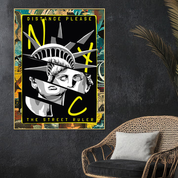 Abstract NYC The Street Ruler Canvas Wall Painting