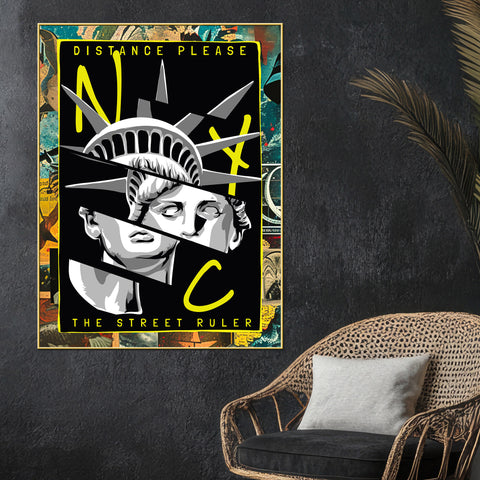 Abstract NYC The Street Ruler Canvas Wall Painting