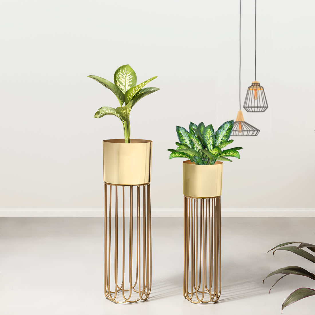 Artisan Arboretum Golden Finish Planters Set of 2