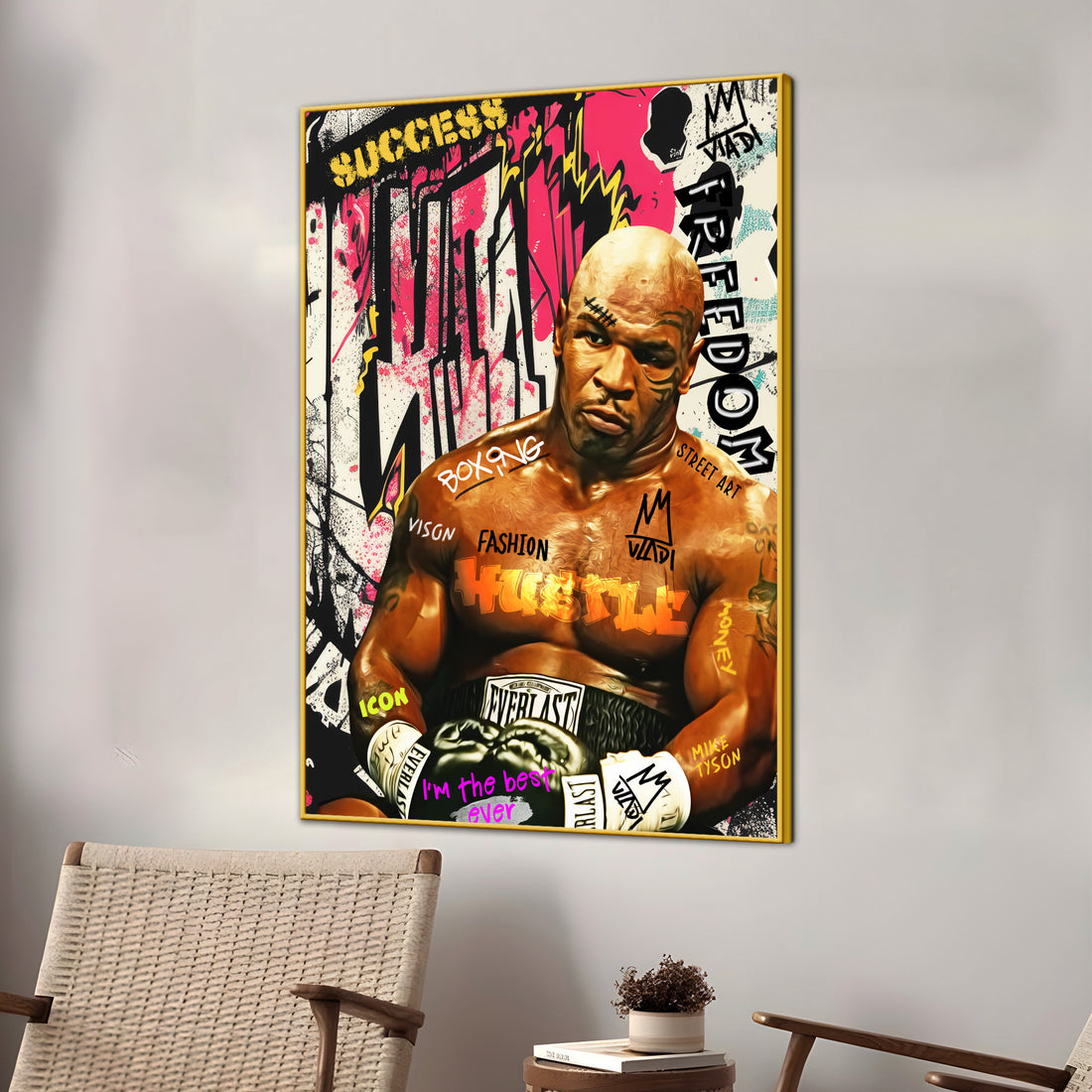 Baddest Man On The Planet Brutal Mike Tyson Cotton Canvas Wall Painting