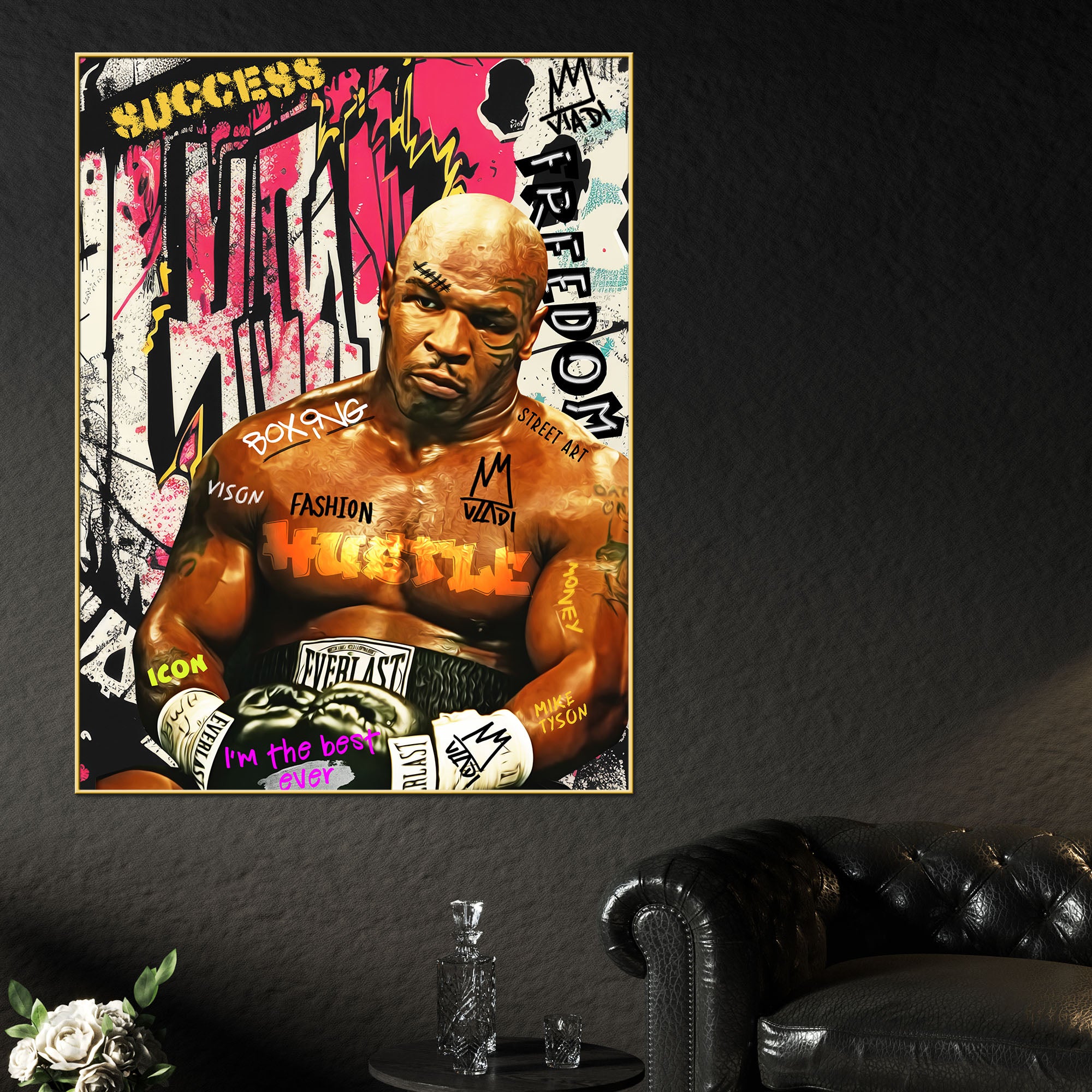 Baddest Man On The Planet Brutal Mike Tyson Cotton Canvas Wall Painting