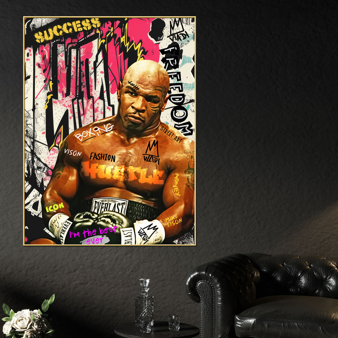 Baddest Man On The Planet Brutal Mike Tyson Cotton Canvas Wall Painting