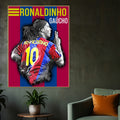 Barcelona Legend Ronaldinho Gaúcho Cotton Canvas Wall Painting