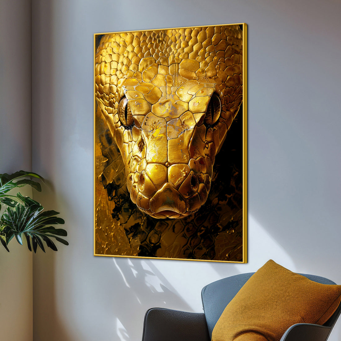 Be Danger Be Expensive Luxurious Snake Cotton Canvas Wall Painting