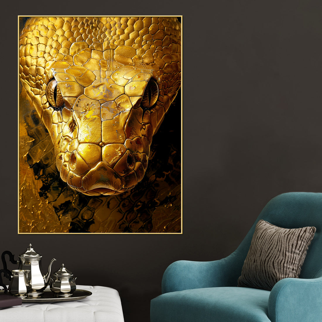 Be Danger Be Expensive Luxurious Snake Cotton Canvas Wall Painting
