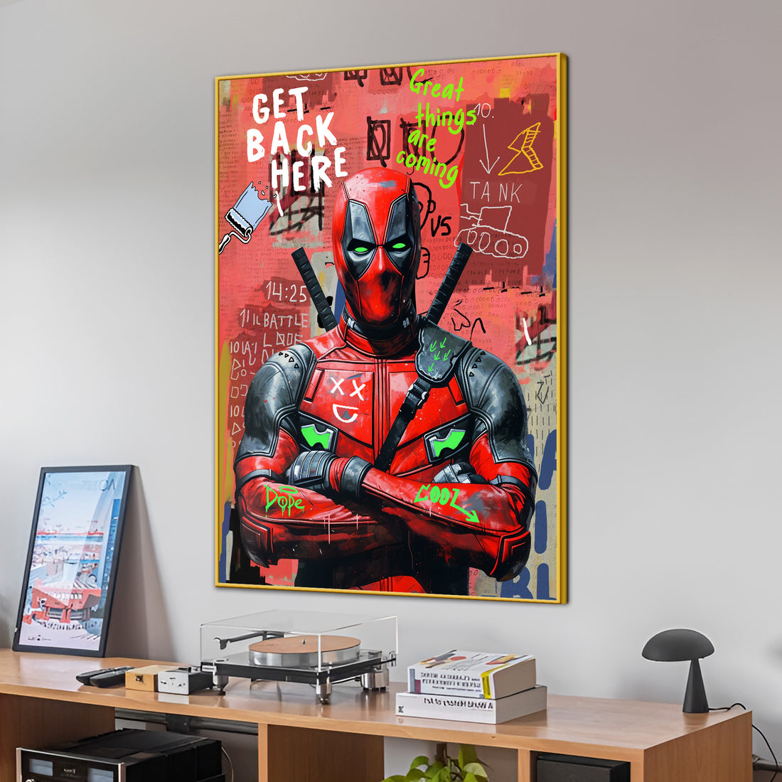 Be The Hero Of Your Life Dead Pool Graffiti Cotton Canvas Wall Painting