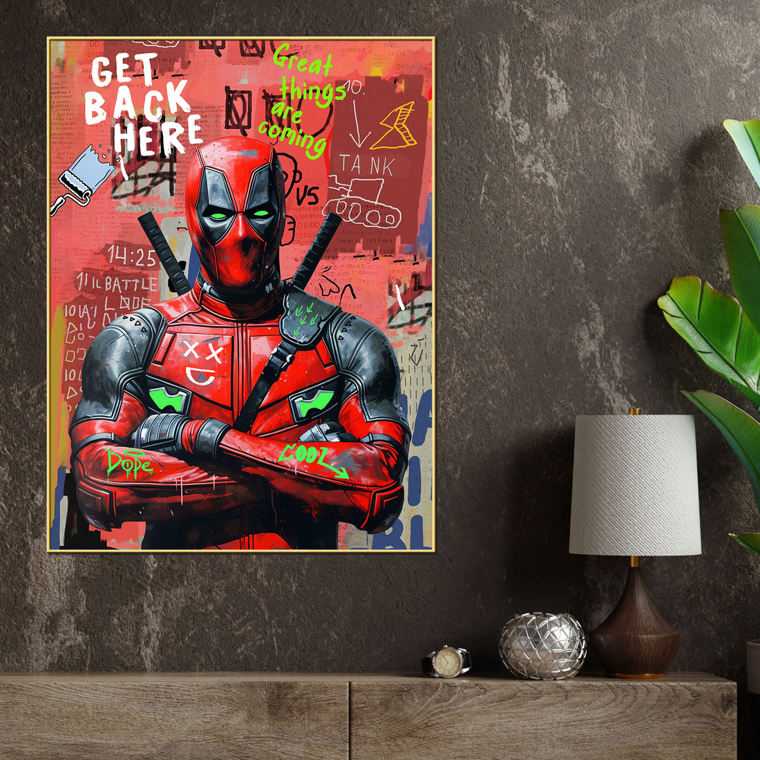 Be The Hero Of Your Life Dead Pool Graffiti Cotton Canvas Wall Painting