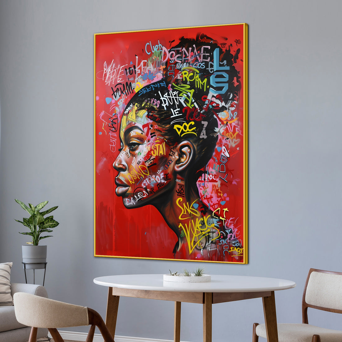 Beauty Of Wakanda Afro Art Cotton Canvas Wall Painting