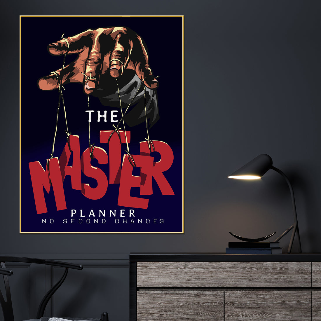 Best Plan Or No Plan Bold Puppet Hand Cotton Canvas Wall Painting