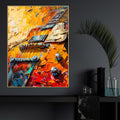 Bold Brushstroke Of The Guitar Cotton Canvas Wall Painting