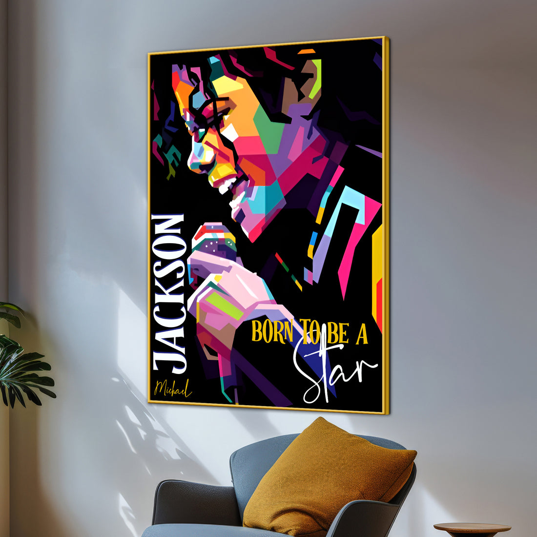 Born To Be Star MJ Abstract Art Cotton Canvas Wall Painting