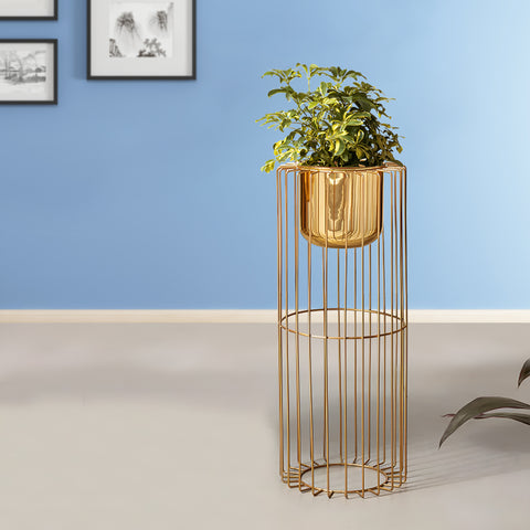 Botanic Couture Golden Finish - Medium Size Planter