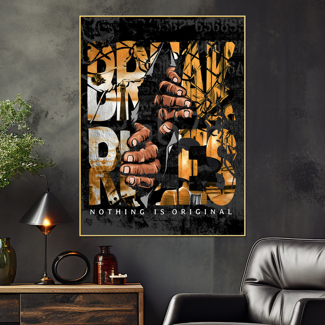 Break The Rule Or Make The Rule Bold Urban Cotton Canvas Wall Painting