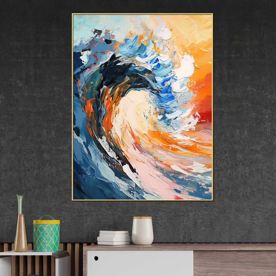 Brine Of The Ocean Abstract Cotton Canvas Wall Painting