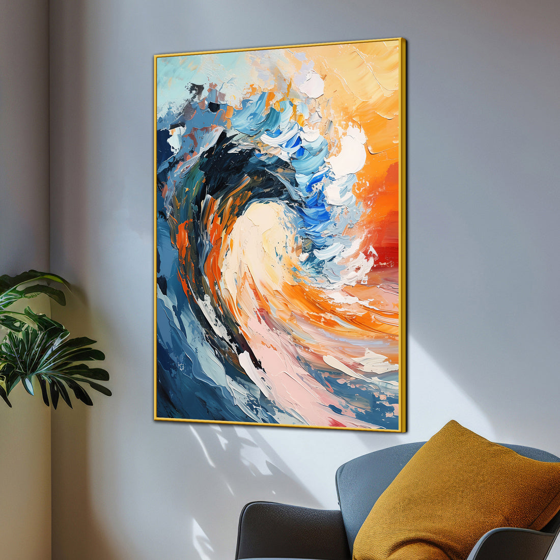 Brine Of The Ocean Abstract Cotton Canvas Wall Painting