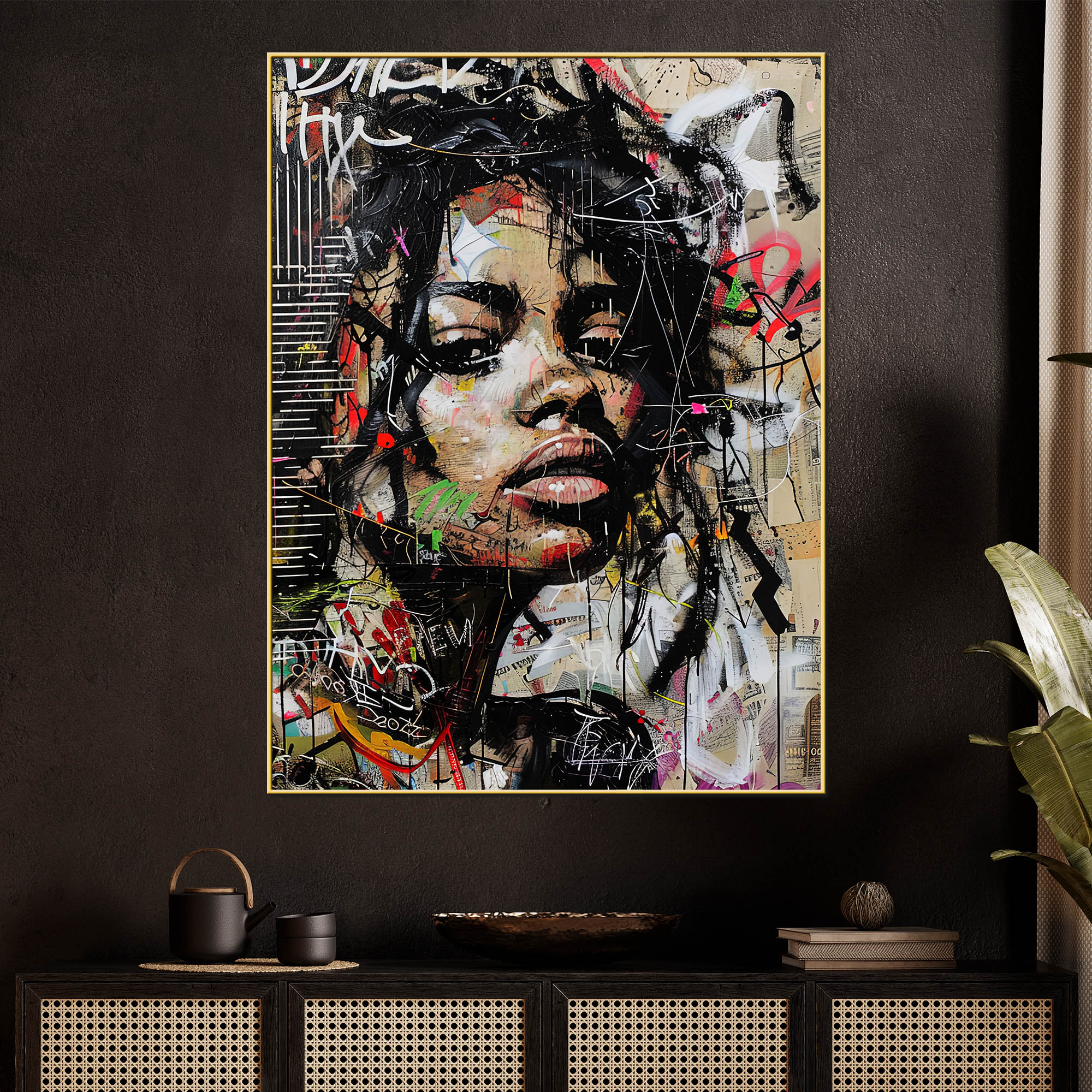 City Muse Street Queen Graffiti Cotton Canvas Wall Painting