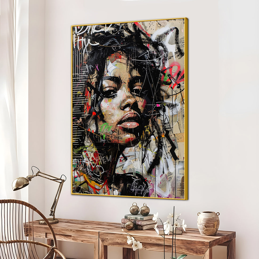 City Muse Street Queen Graffiti Cotton Canvas Wall Painting