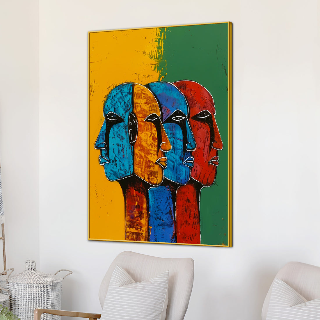 Colourfull Trio of Minds American Cotton Canvas Wall Painting