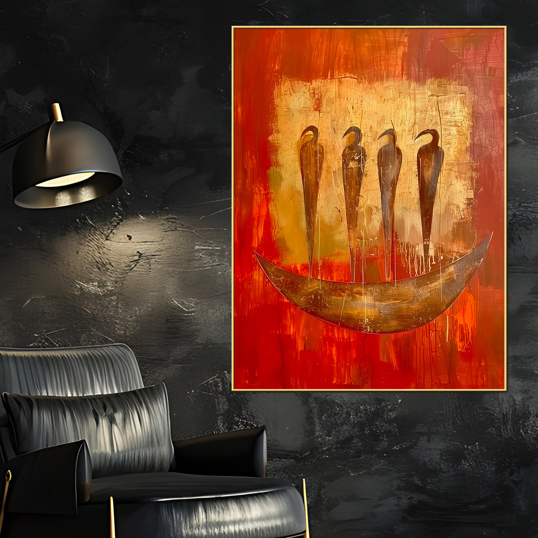 Da Vinci Abstract Ancient Africa Wall Art Cotton Canvas Wall Painting