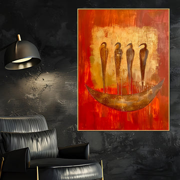Da Vinci Abstract Ancient Africa Wall Art Cotton Canvas Wall Painting