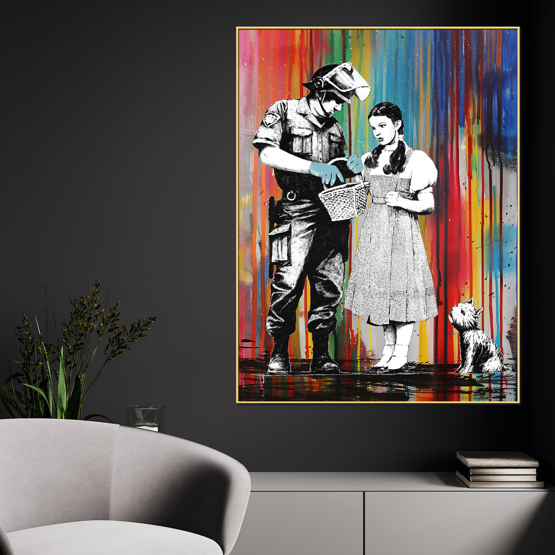 Death Nyc Rainbow Backdrop Pop Art Cotton Canvas Wall Painting