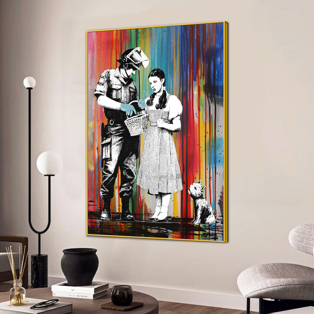 Death Nyc Rainbow Backdrop Pop Art Cotton Canvas Wall Painting