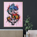 Dollar Sign Of Richie Graffiti Cotton Canvas Wall Painting