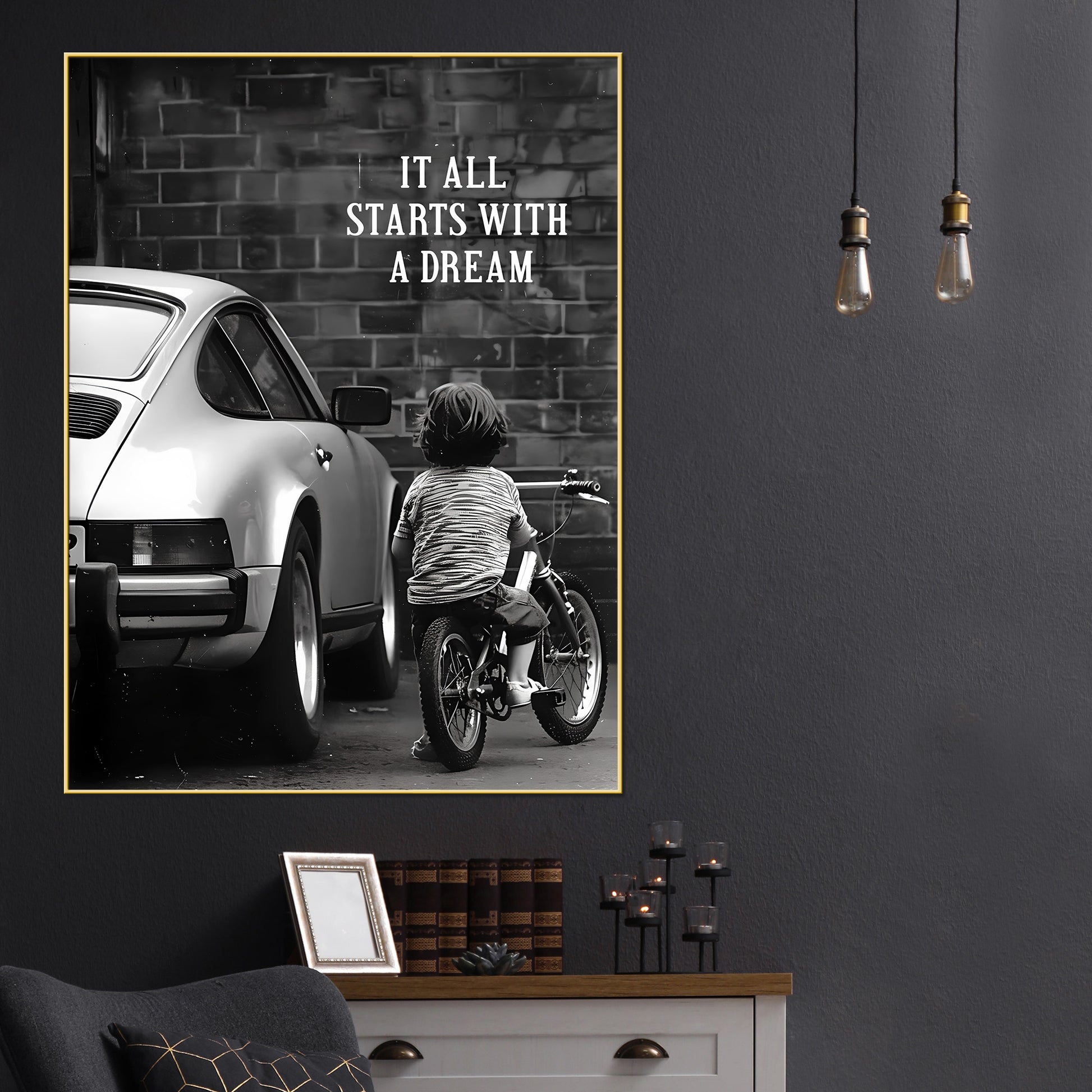 Dream Of Kid Inspirational Cotton Canvas Wall Painting