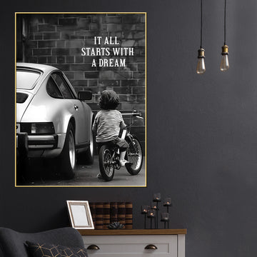 Dream Of Kid Inspirational Cotton Canvas Wall Painting