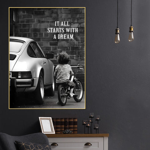 Dream Of Kid Inspirational Cotton Canvas Wall Painting