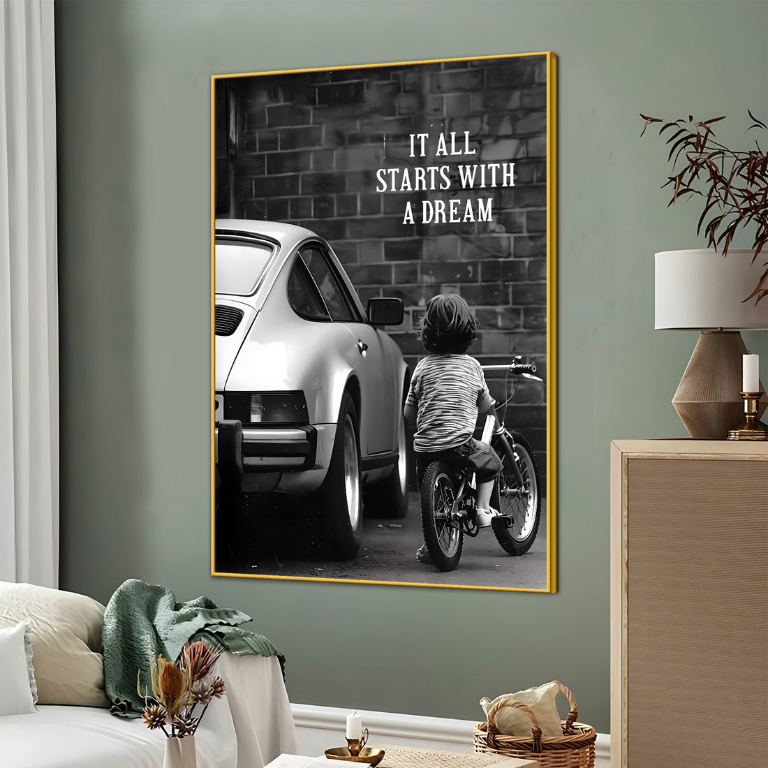 Dream Of Kid Inspirational Cotton Canvas Wall Painting
