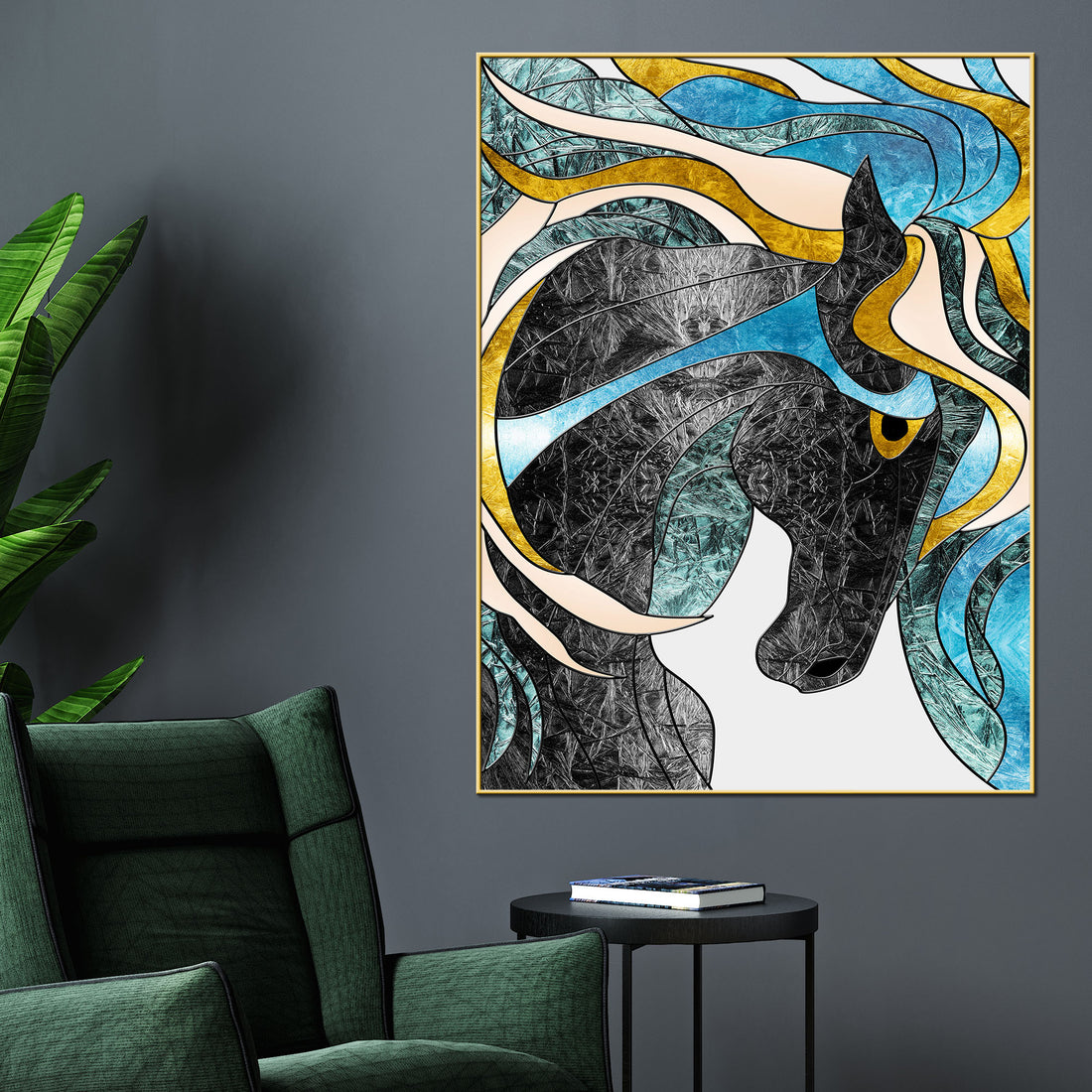 Elegant Hair Of The Black Unicorn Modern Cotton Canvas Wall Painting