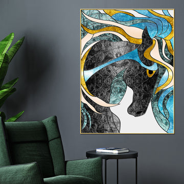 Elegant Hair Of The Black Unicorn Modern Cotton Canvas Wall Painting