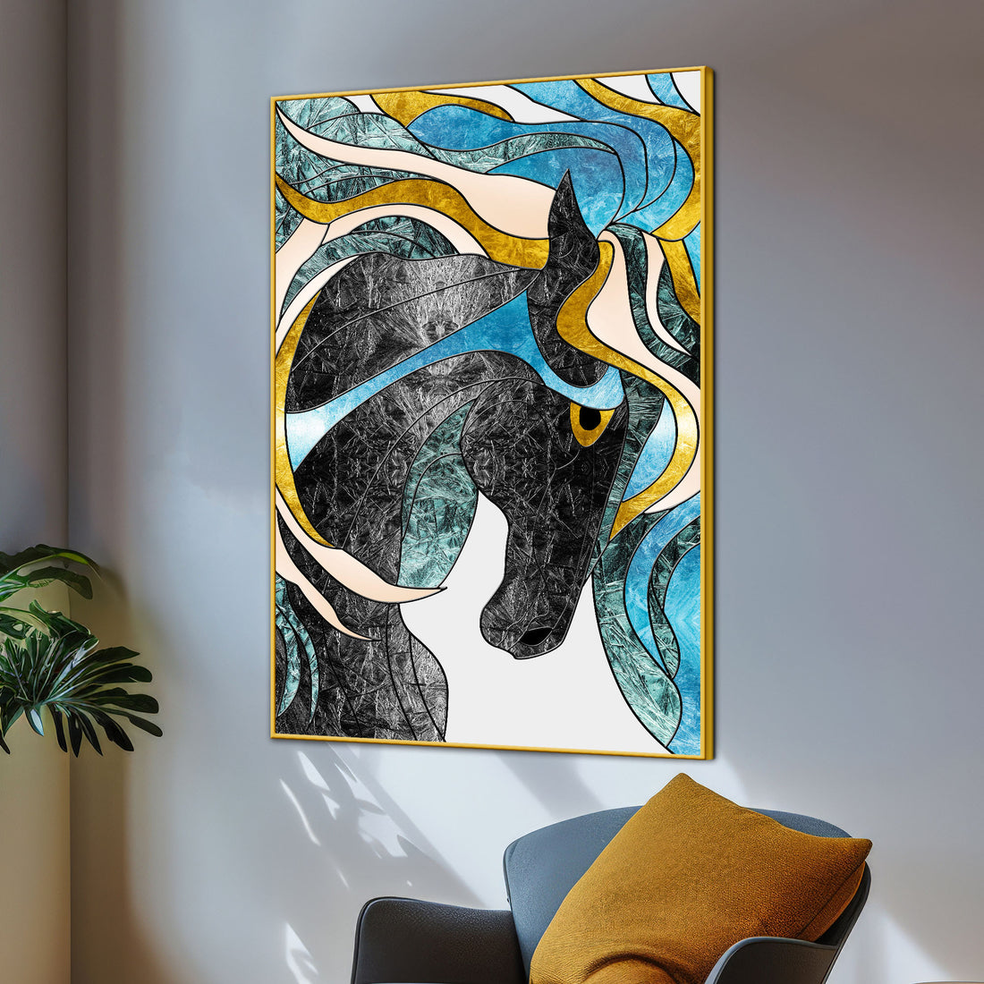 Elegant Hair Of The Black Unicorn Modern Cotton Canvas Wall Painting