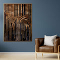 Ethereal Zebra Mirage Hand Painted Wall Painting with Floating Frame