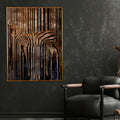 Ethereal Zebra Mirage Hand Painted Wall Painting with Floating Frame
