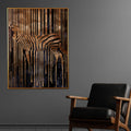 Ethereal Zebra Mirage Hand Painted Wall Painting with Floating Frame
