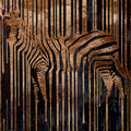 Ethereal Zebra Mirage Hand Painted Wall Painting with Floating Frame