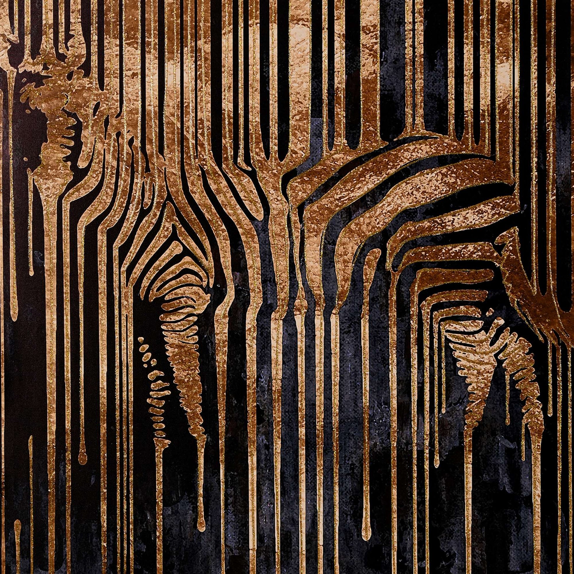 Ethereal Zebra Mirage Hand Painted Wall Painting with Floating Frame