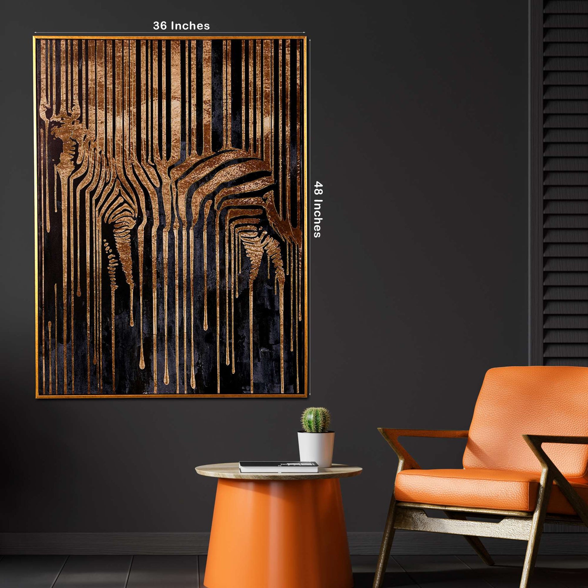 Ethereal Zebra Mirage Hand Painted Wall Painting with Floating Frame