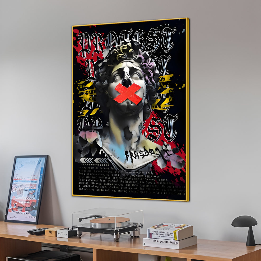 Freedom Of Speech By Augustus Pop Art Cotton Canvas Wall Painting
