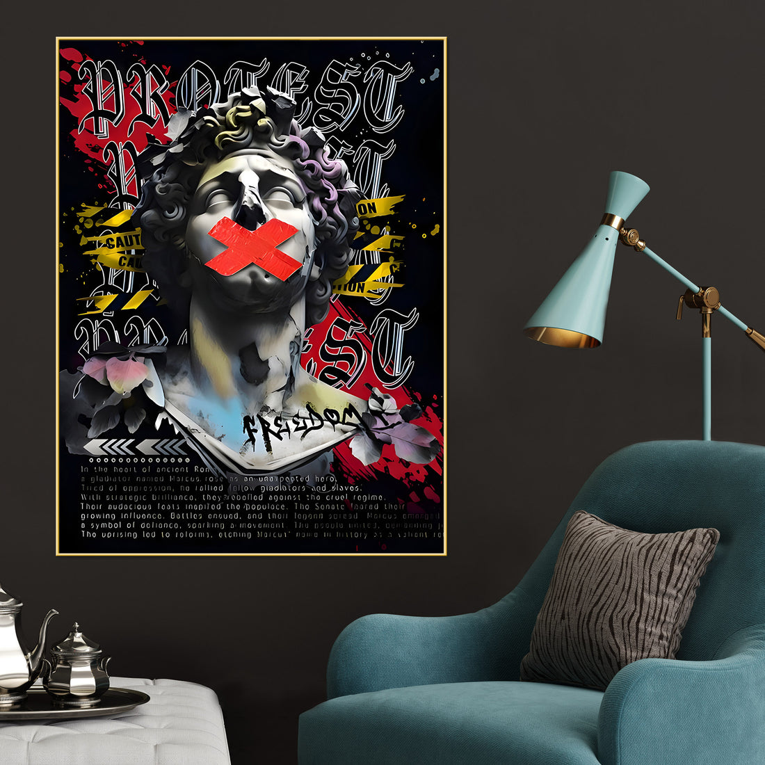 Freedom Of Speech By Augustus Pop Art Cotton Canvas Wall Painting