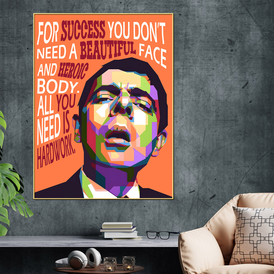 God Of Laughter Mr. Bean Cotton Canvas Wall Painting
