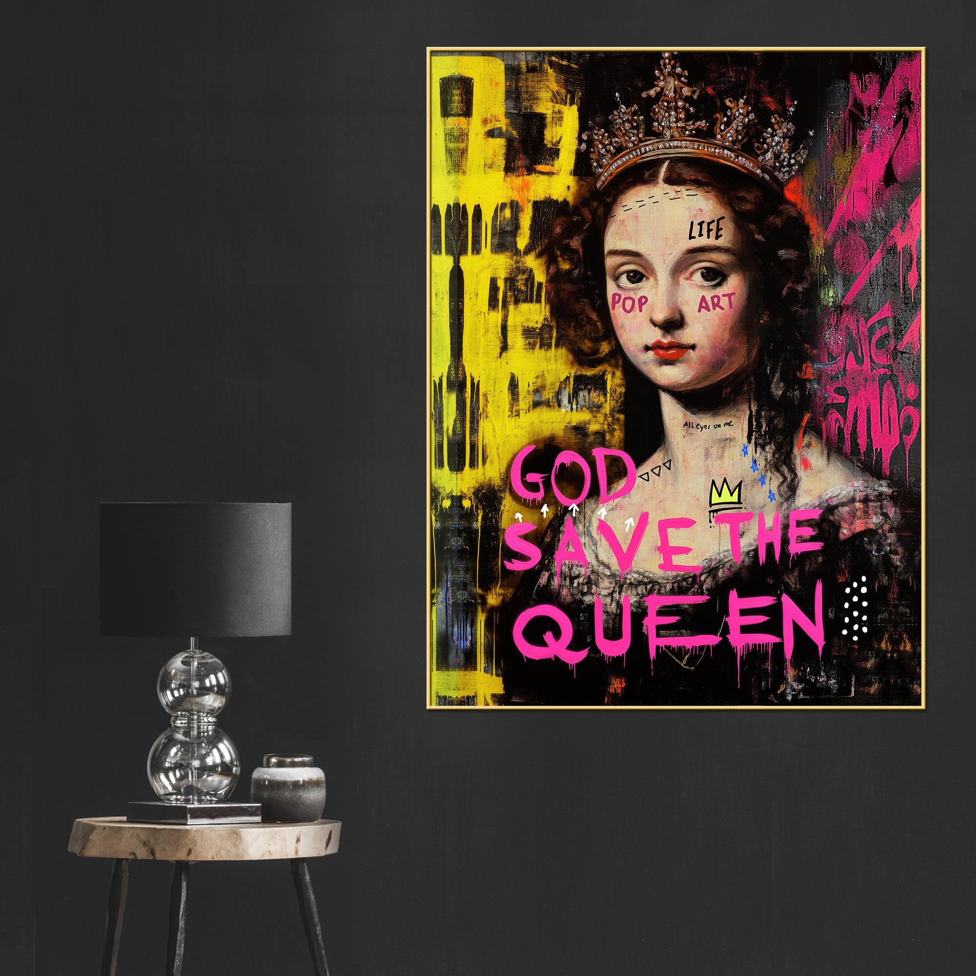 God Save the Queen Abstract Cotton Canvas Wall Painting