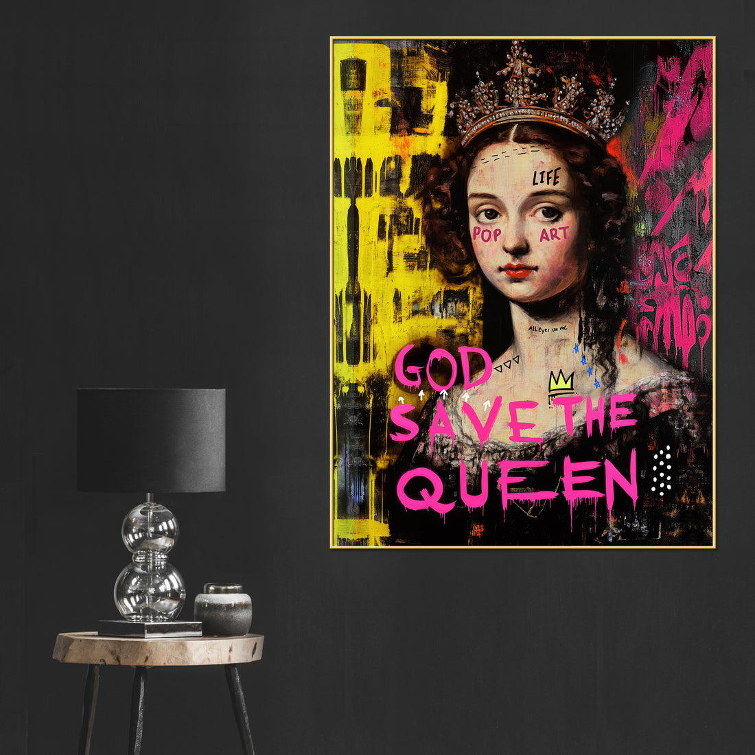 God Save the Queen Abstract Cotton Canvas Wall Painting