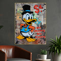 Greedy Donald Cartoon Cotton Canvas Wall Painting
