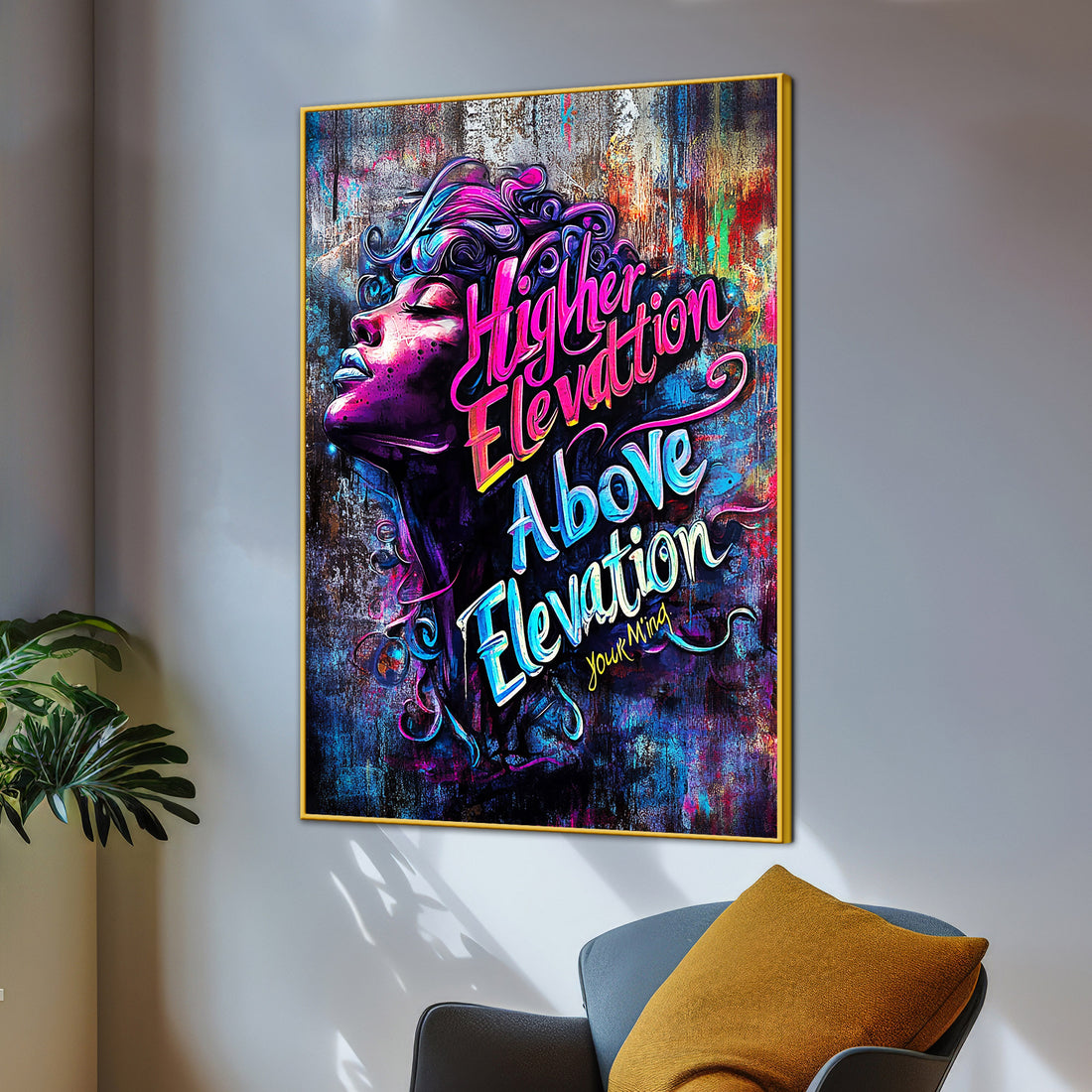 Higher Elevation Above Elevation Face Art Cotton Canvas Wall Painting