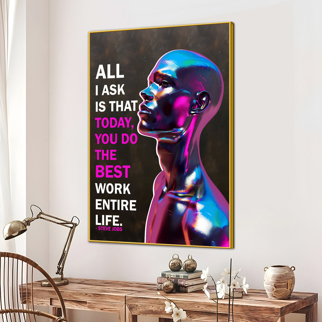 In The Memory Of Futuristic Steve Jobs Cotton Canvas Wall Painting